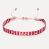 Shop Les Soeurs Armband Frey Beads Pink/Beige Stripe