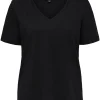 Cheap Selected Basic T-Shirt Met V-Hals Standard Black