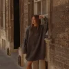 New Les Soeurs Boucle Gebreide Jurk Andres Dark Grey