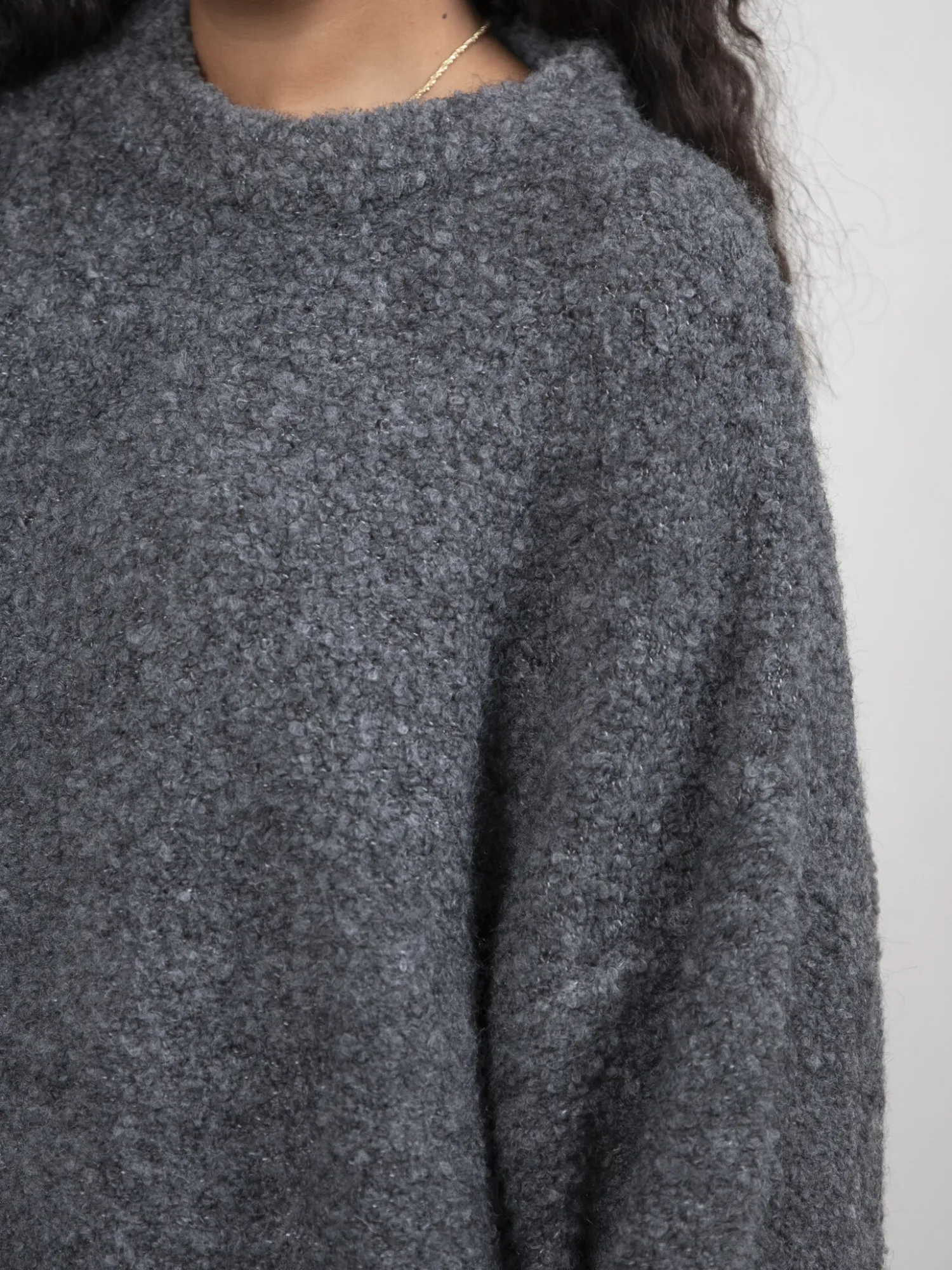 New Les Soeurs Boucle Gebreide Jurk Andres Dark Grey