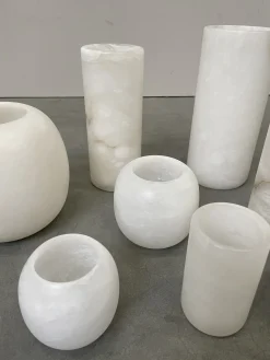 Cheap Les Soeurs Cylinder Alabaster Waxinelichthouder (Large) White