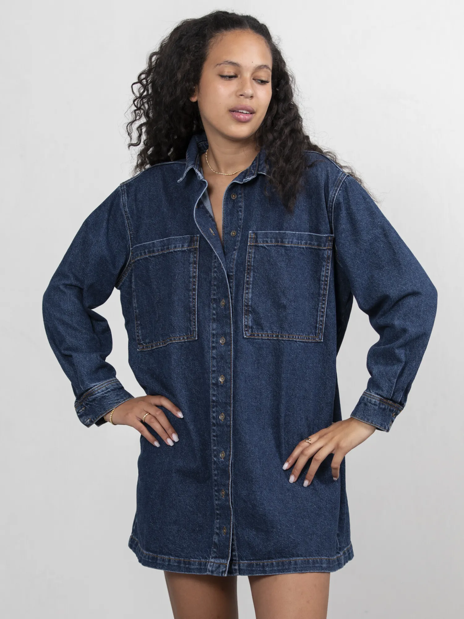 Flash Sale Les Soeurs Denim Jurk Abby Dark Blue Denim