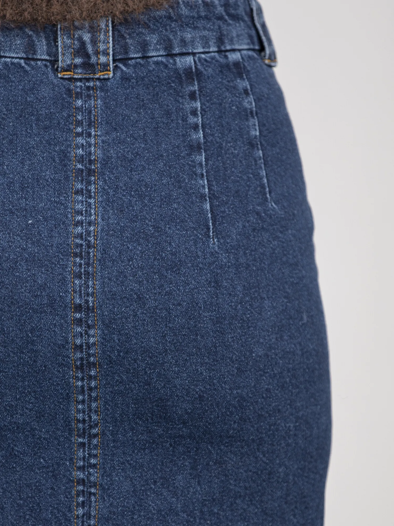 Hot Les Soeurs Denim Midi Rok Amelie Dark Blue Denim