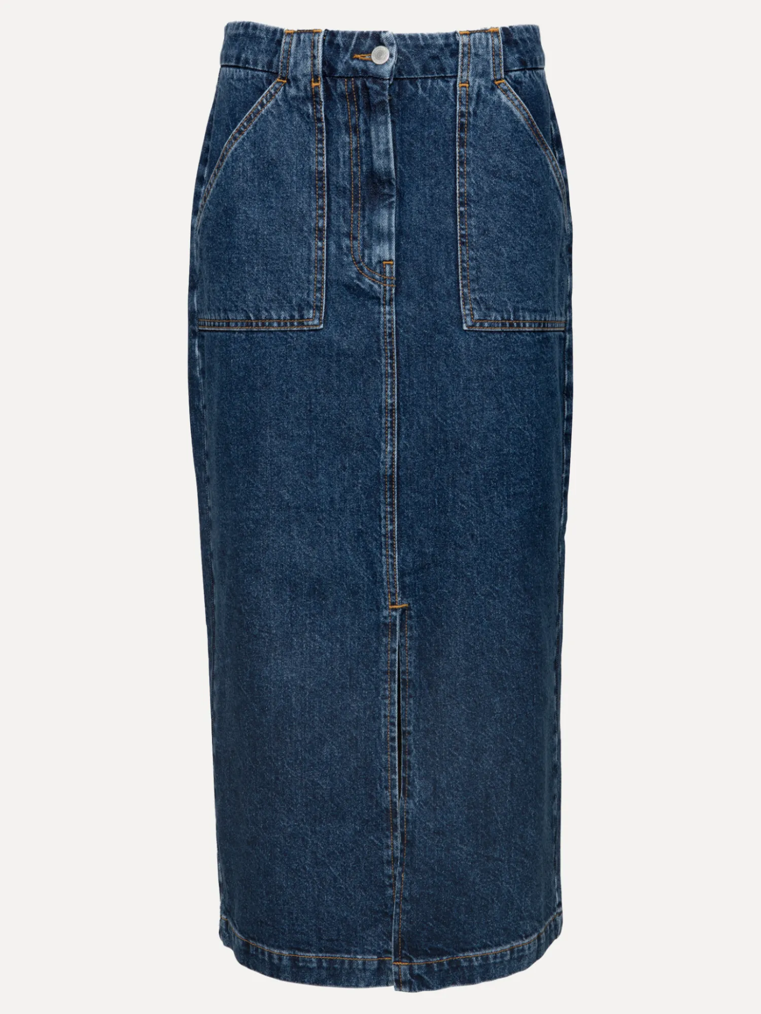 Hot Les Soeurs Denim Midi Rok Amelie Dark Blue Denim