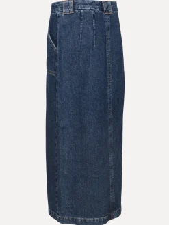 Hot Les Soeurs Denim Midi Rok Amelie Dark Blue Denim