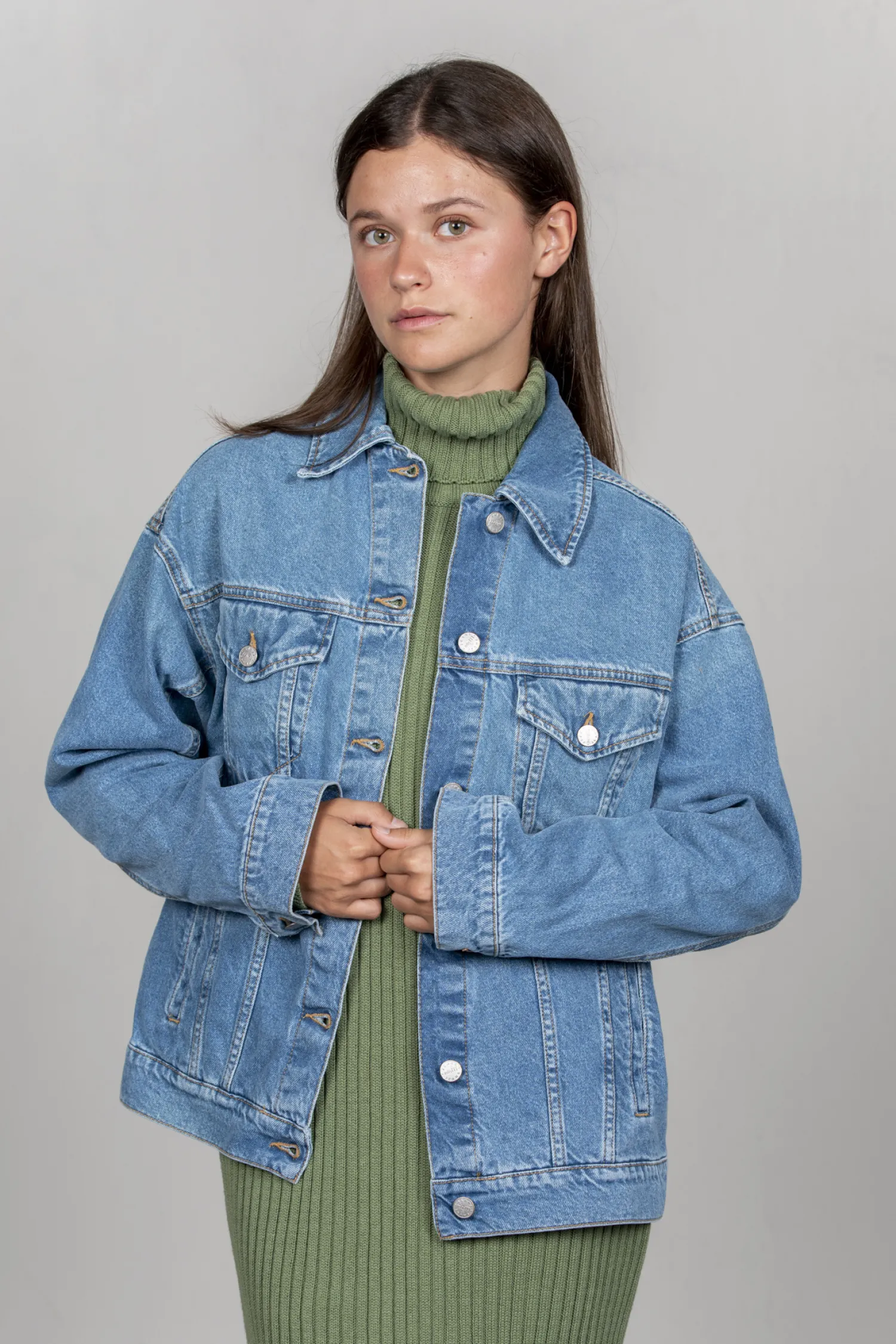 Clearance MBYM Denim Vest Renee Blazing Blue Washed