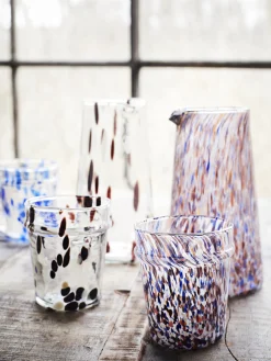 Outlet Madam Stoltz Drinkglas Clear Blue