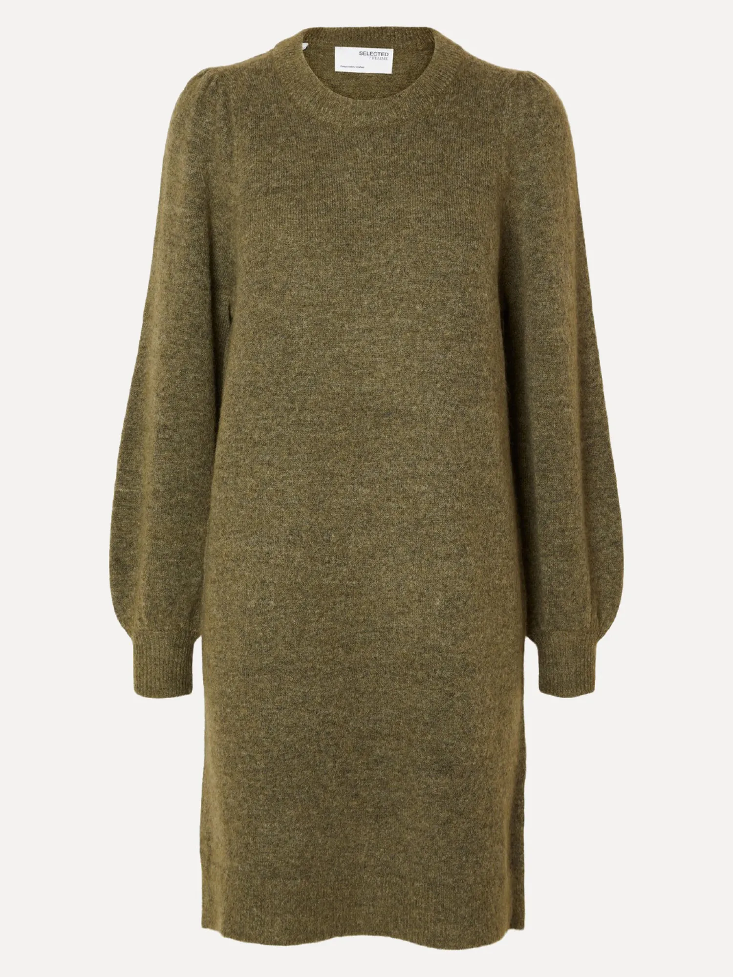 Cheap Selected Gebreide Jurk Mola Mia Dusky Green