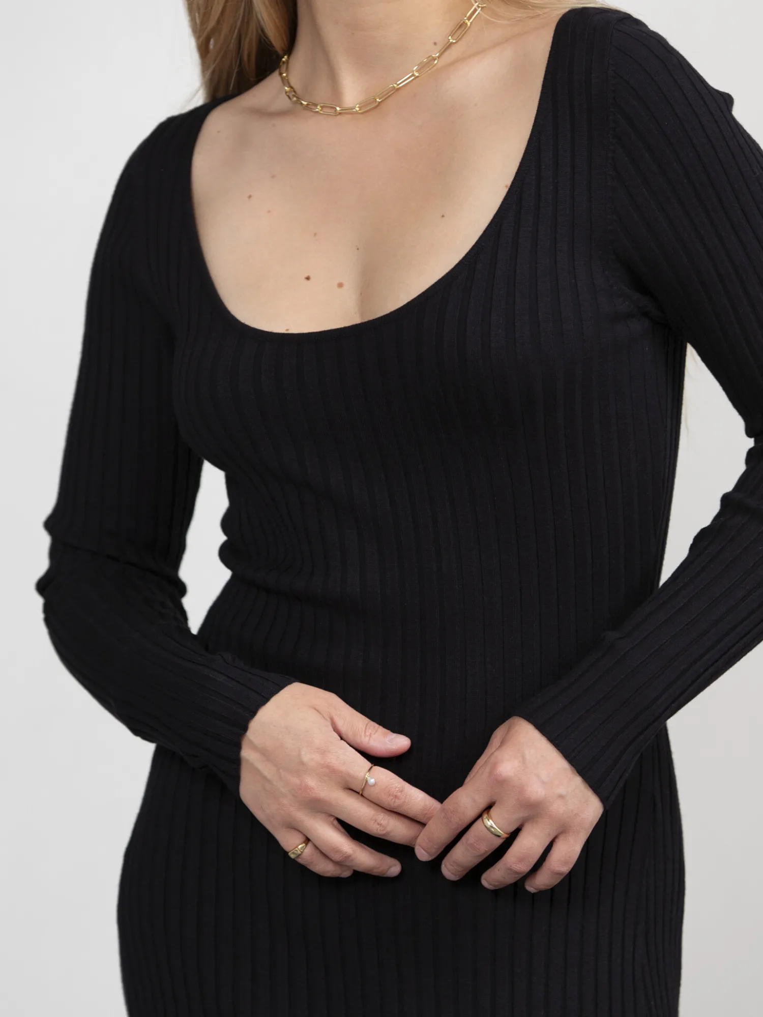 Hot Edited Gebreide Jurk Smeralda Black