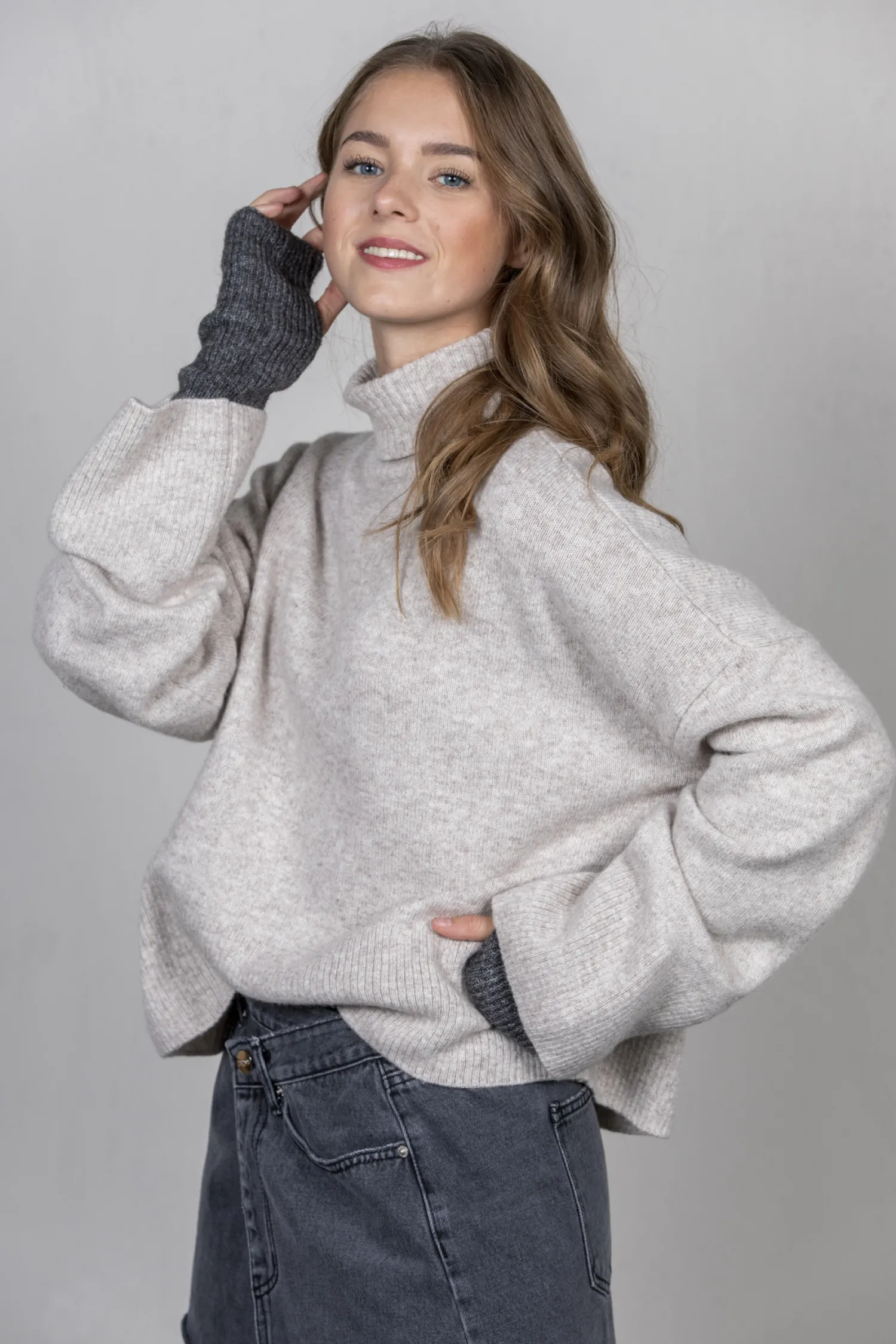 Sale Les Soeurs Gebreide Trui Hera Beige