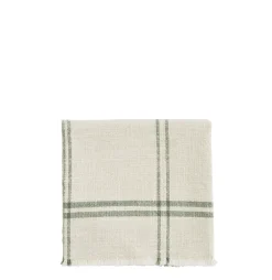 Sale Madam Stoltz Geruite Keukenhanddoek Ecru/Green