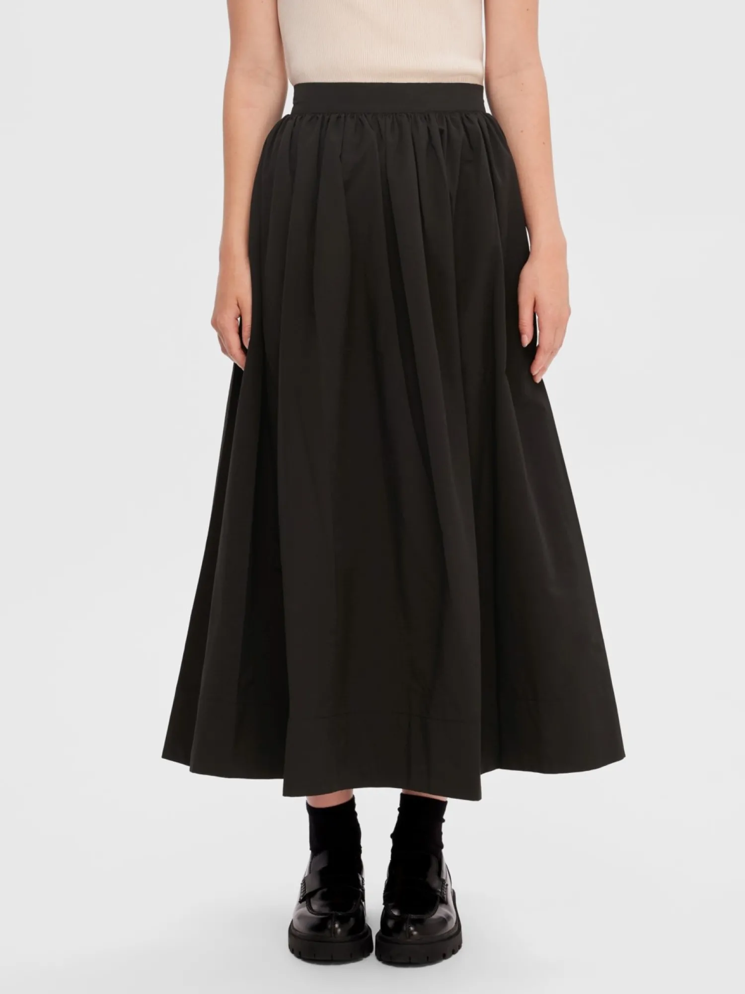 Flash Sale Selected Hoge Taille Midi Rok Libbie Black