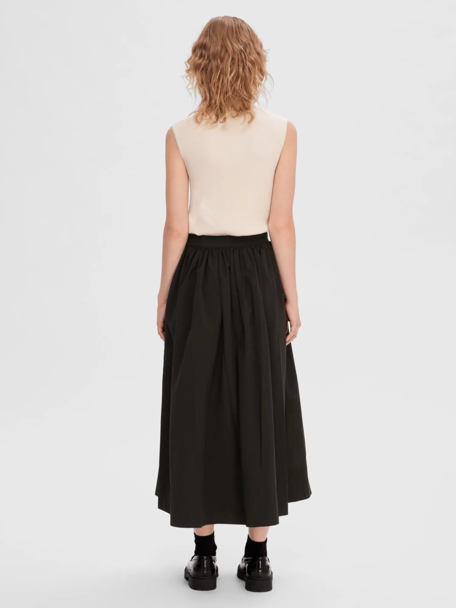 Flash Sale Selected Hoge Taille Midi Rok Libbie Black