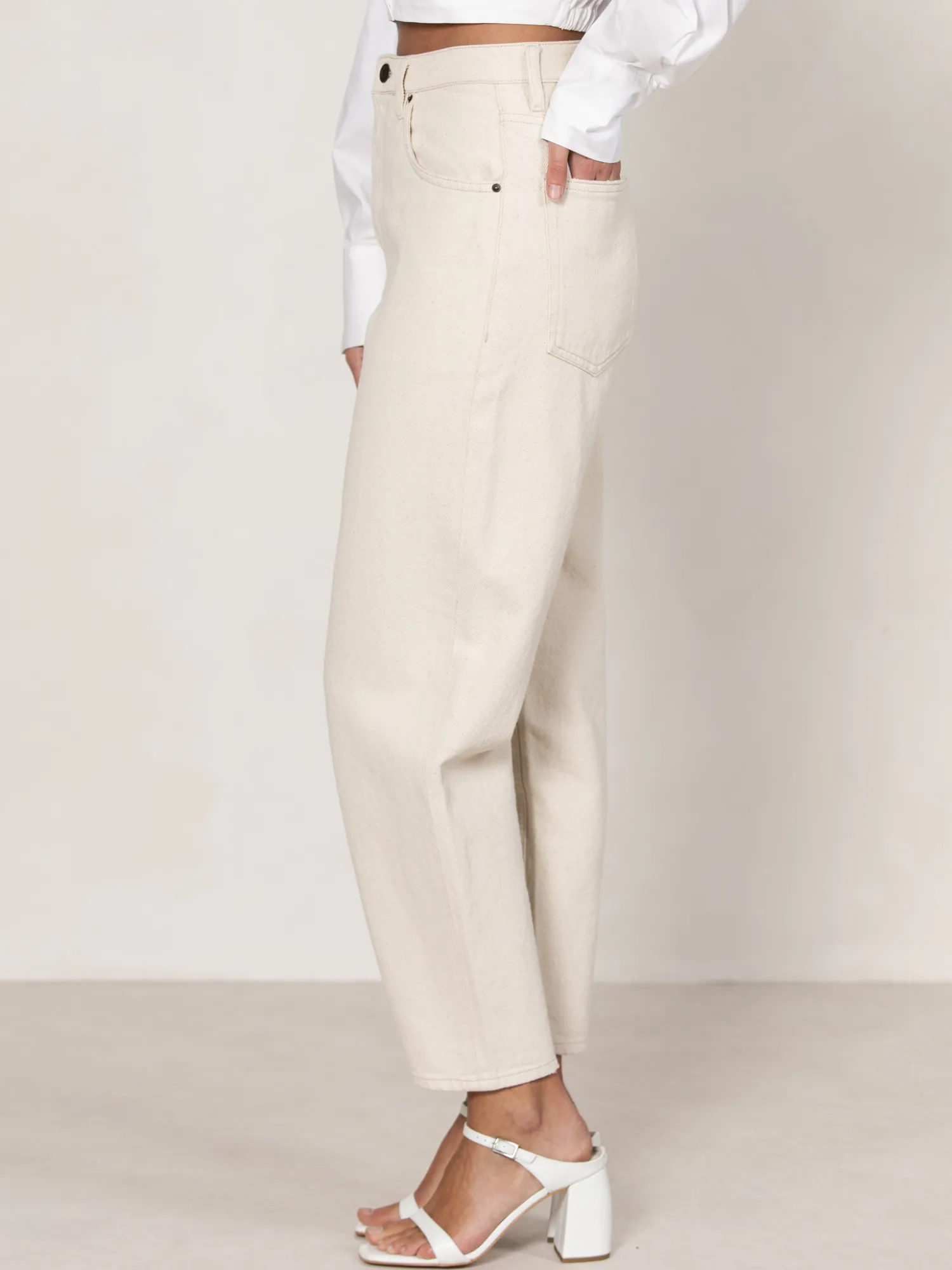Fashion American Vintage Jeans Tineborow Ecru