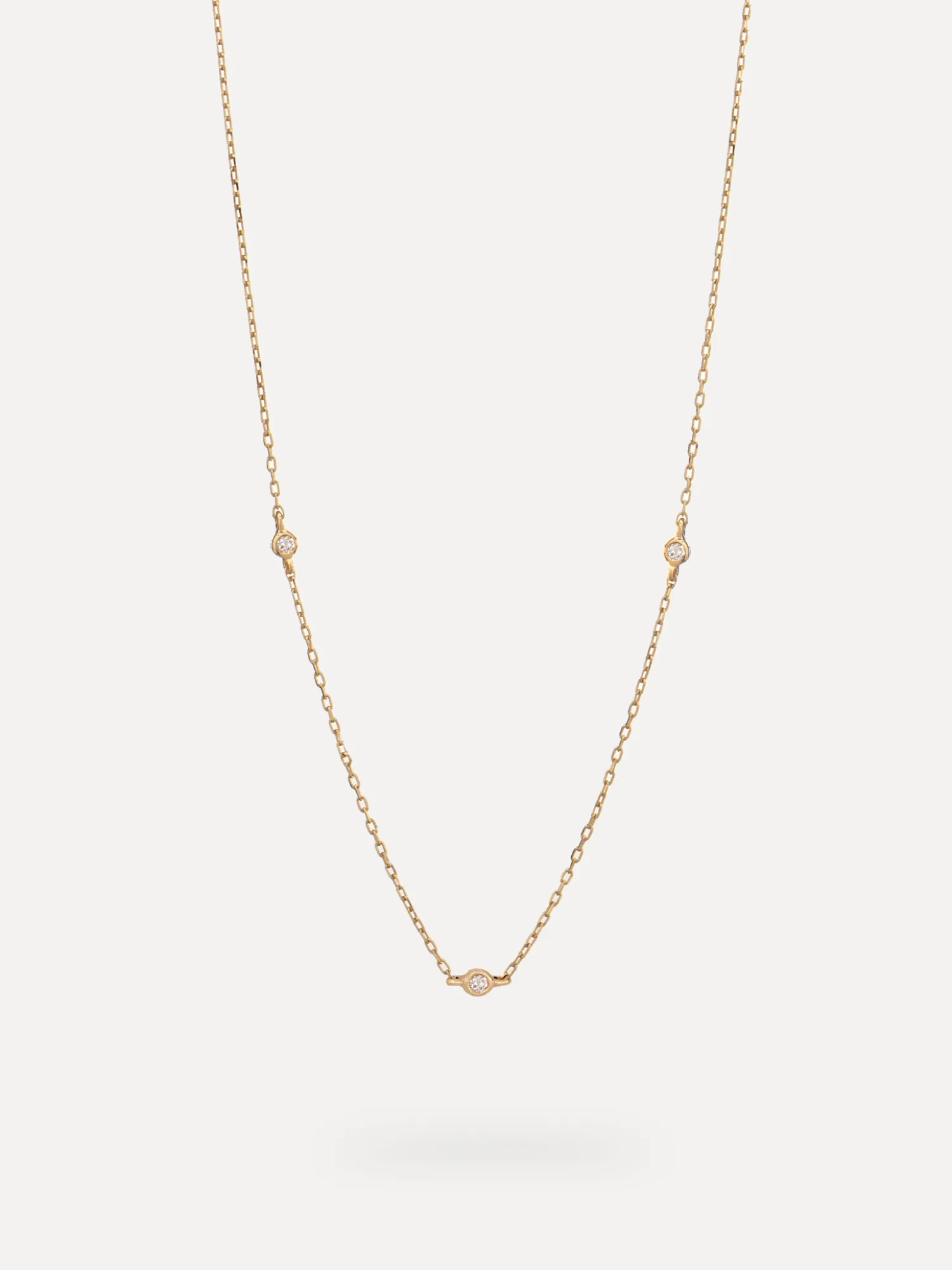 Best Les Soeurs 14K Ketting Rey Triple Diamond Gold