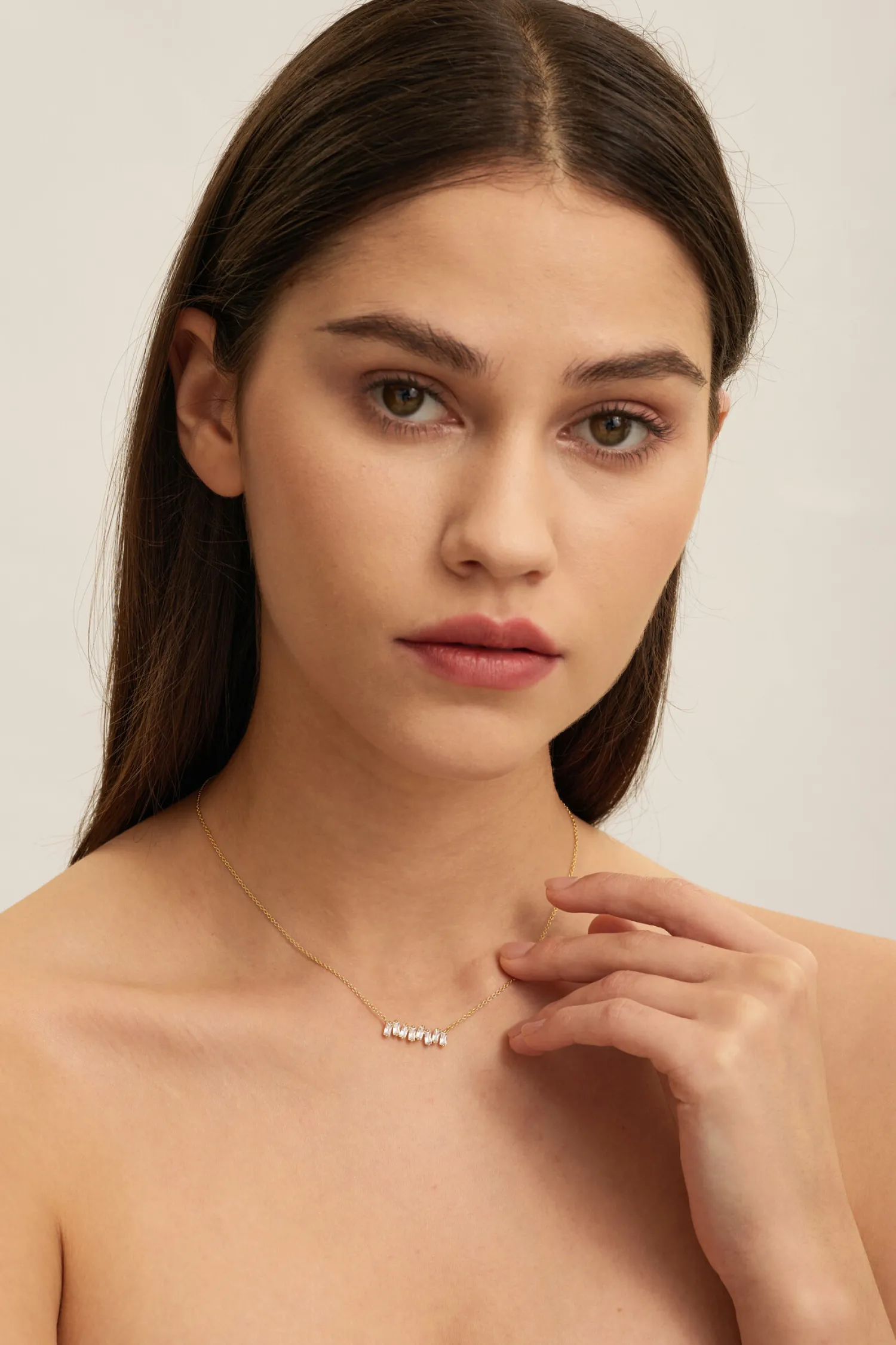 Fashion Les Soeurs Ketting Roma Baguette Clear Gold