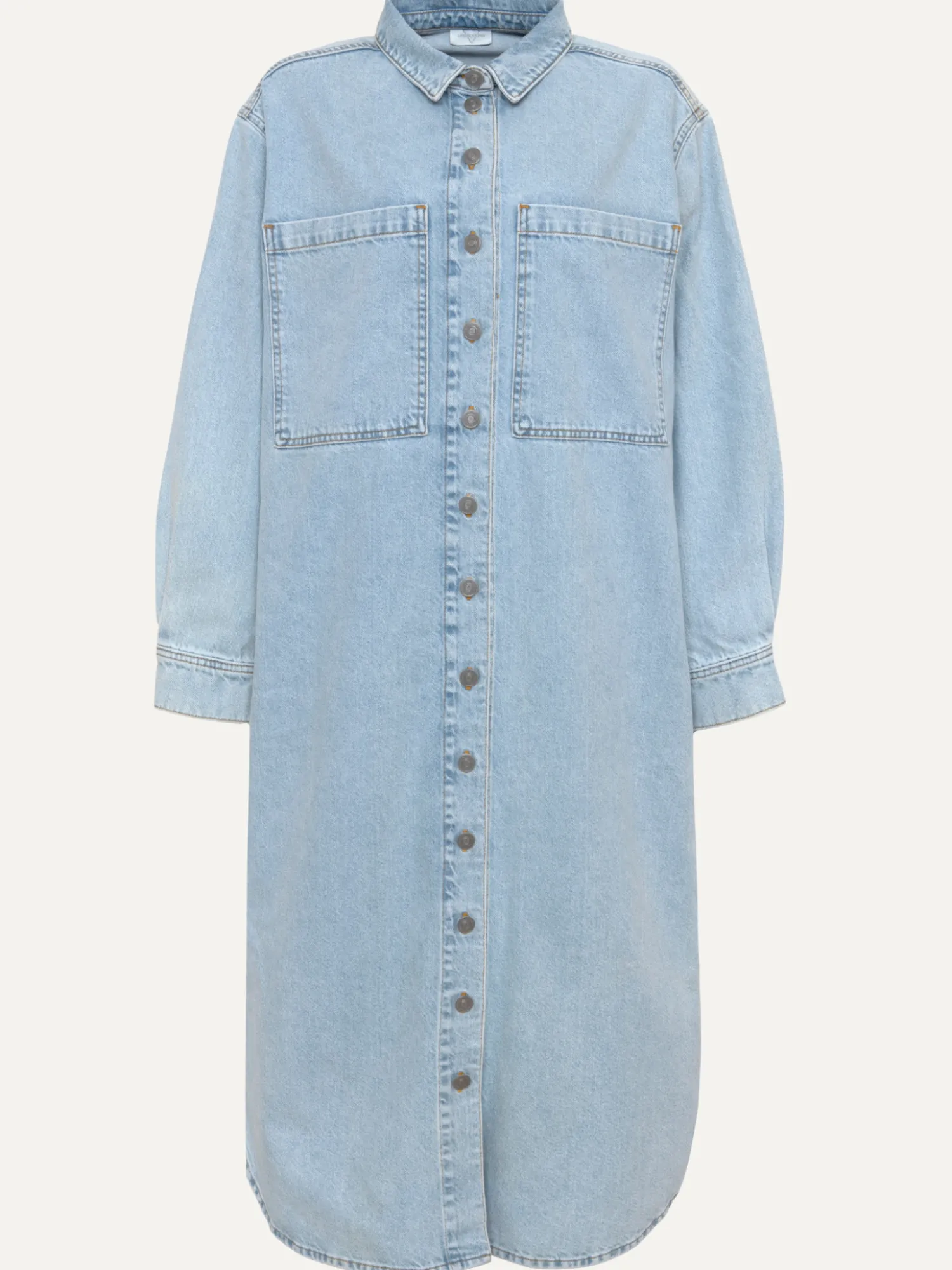 Outlet Les Soeurs Lange Denim Jurk Mel Light Blue Denim