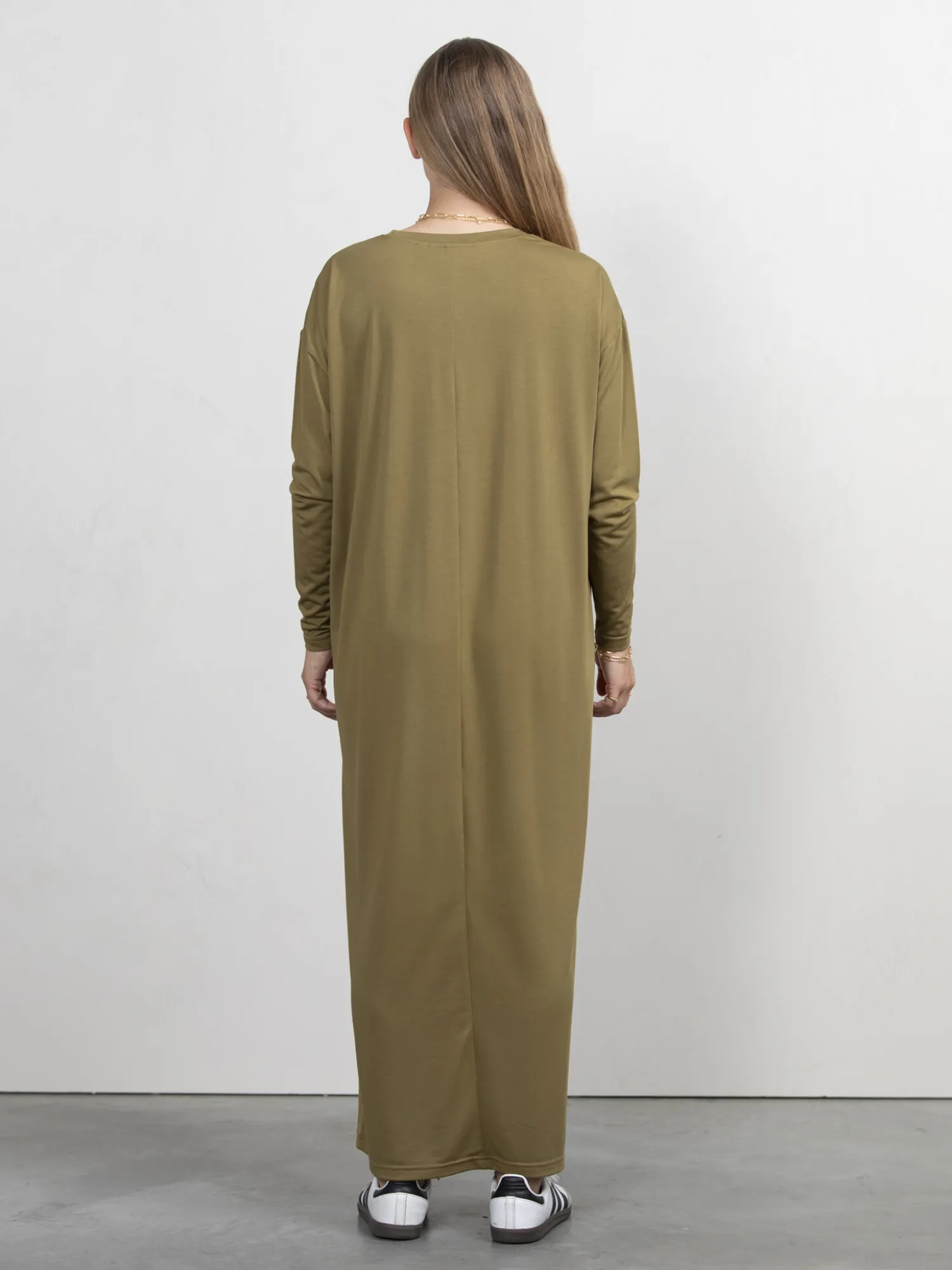New Les Soeurs Lange Jersey Jurk Anne Olive