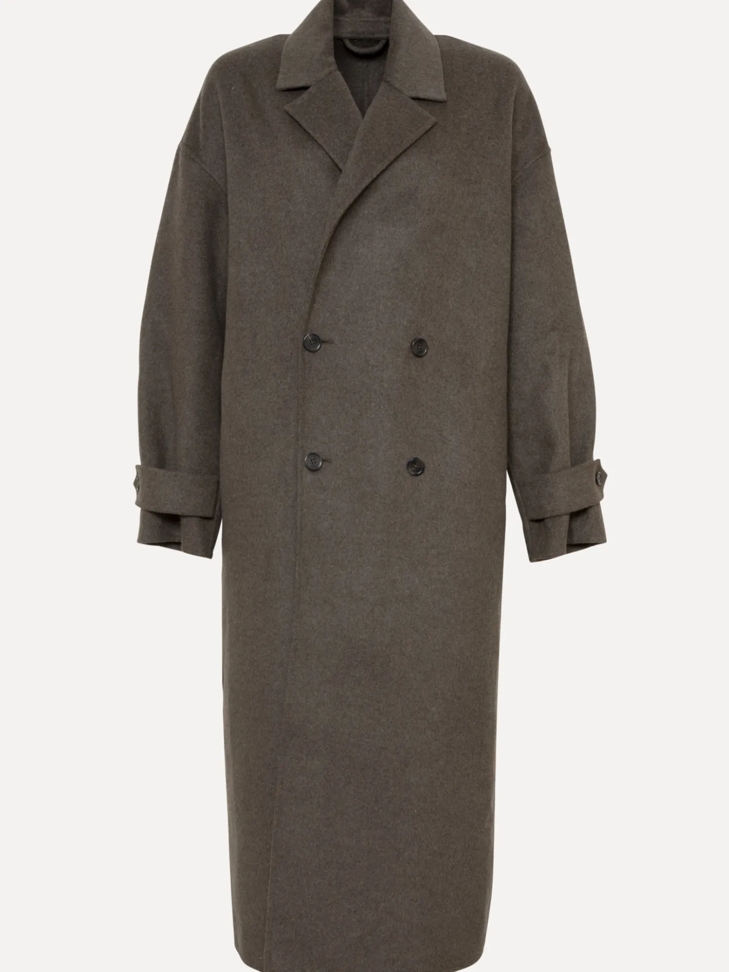Store Les Soeurs Lange Wollen Jas Adan Brown