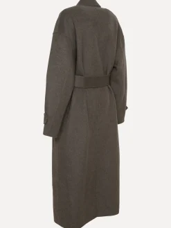 Store Les Soeurs Lange Wollen Jas Adan Brown