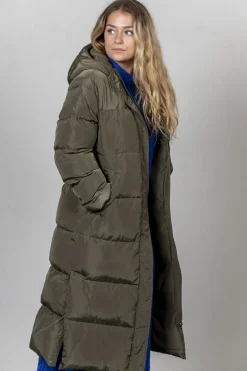 Store Les Soeurs Longline Gewatteerde Jas Colin Khaki
