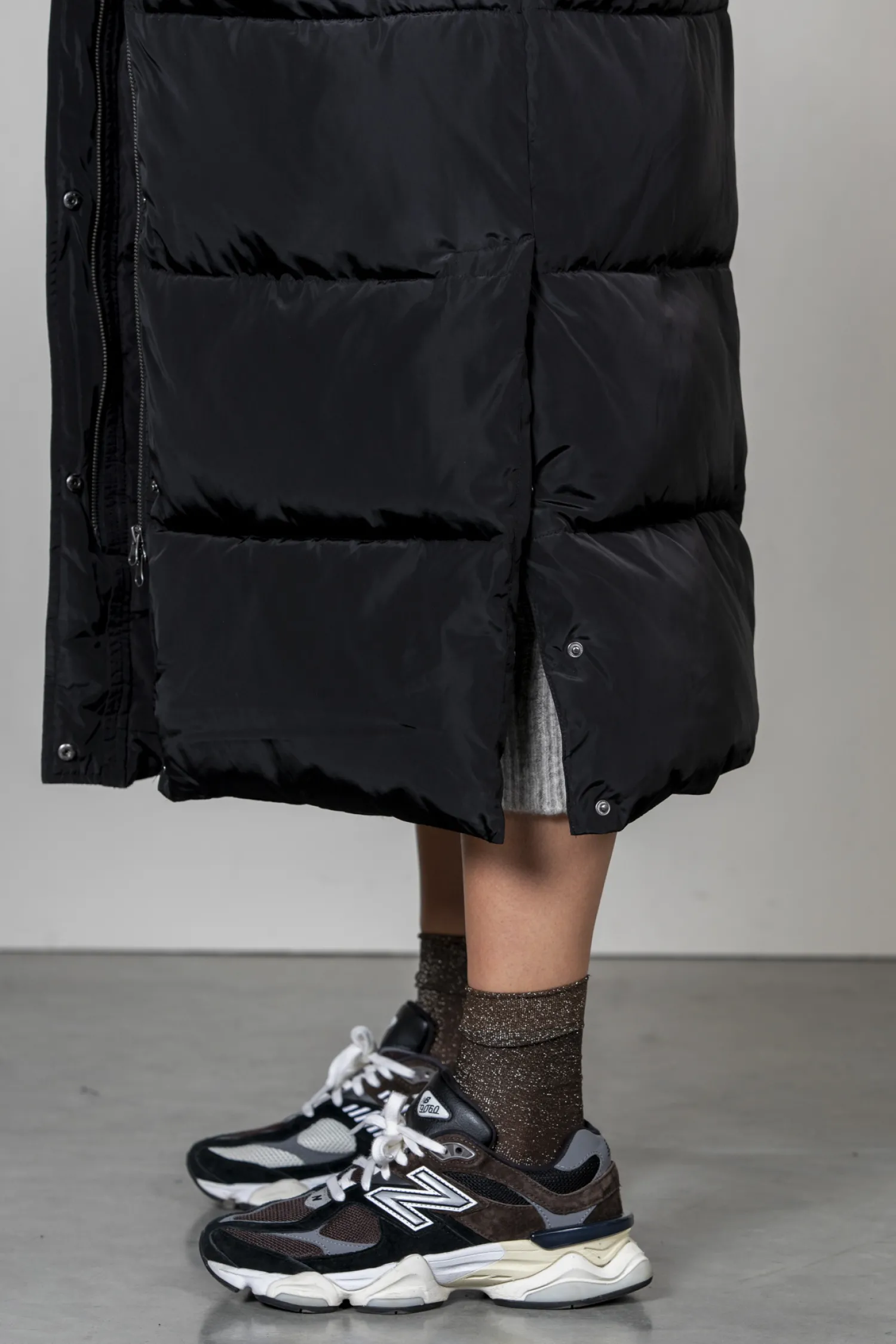 Store Les Soeurs Longline Gewatteerde Jas Colin Black