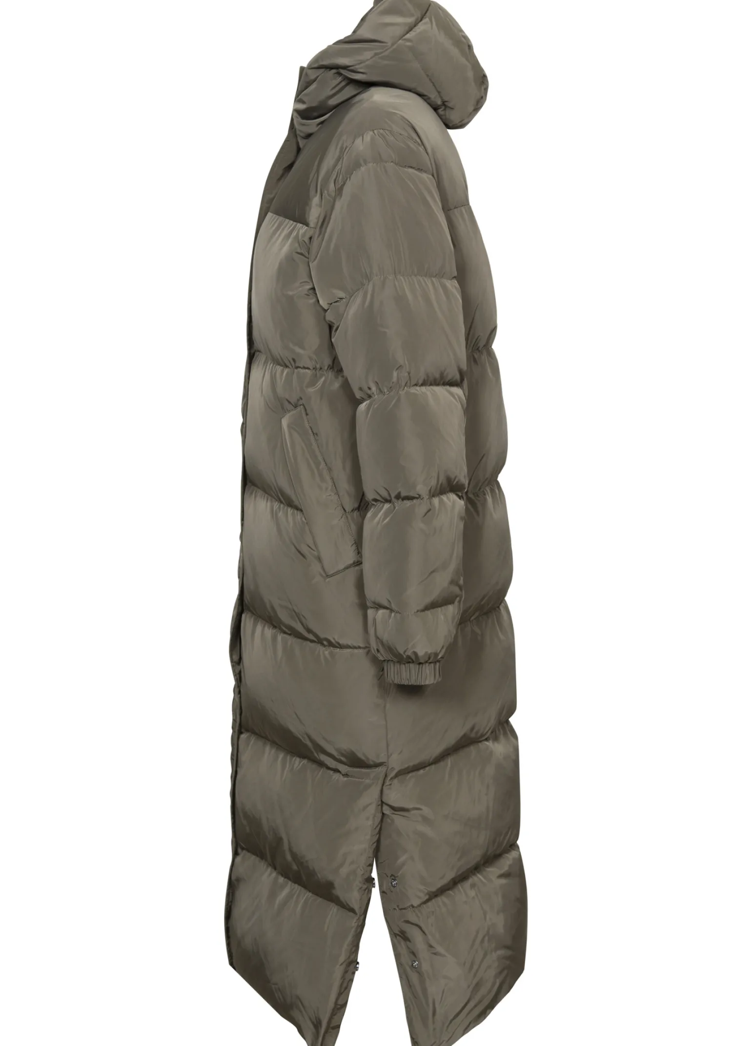 Store Les Soeurs Longline Gewatteerde Jas Colin Khaki