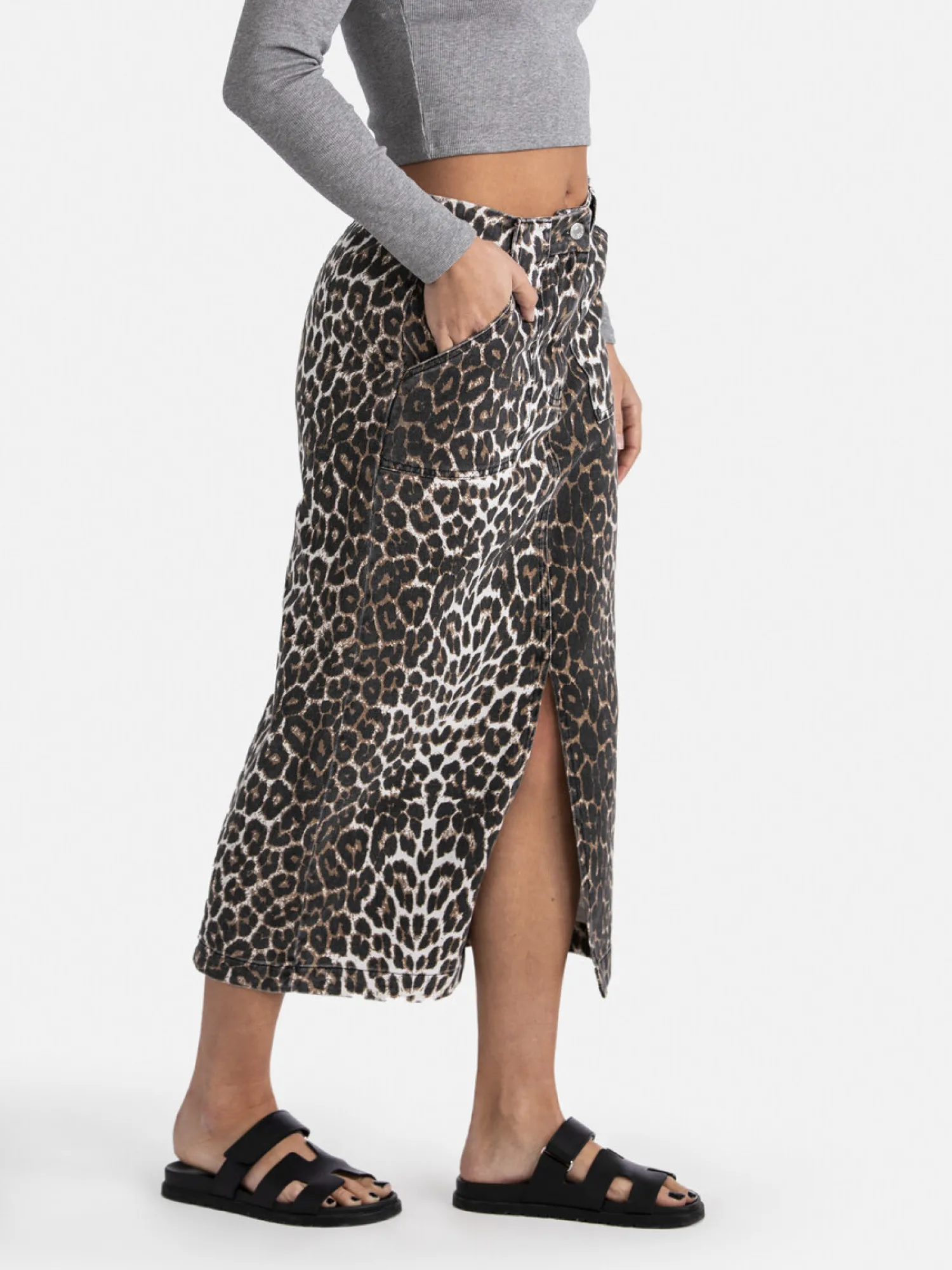 Hot Les Soeurs Midi Rok Amelie Leopard