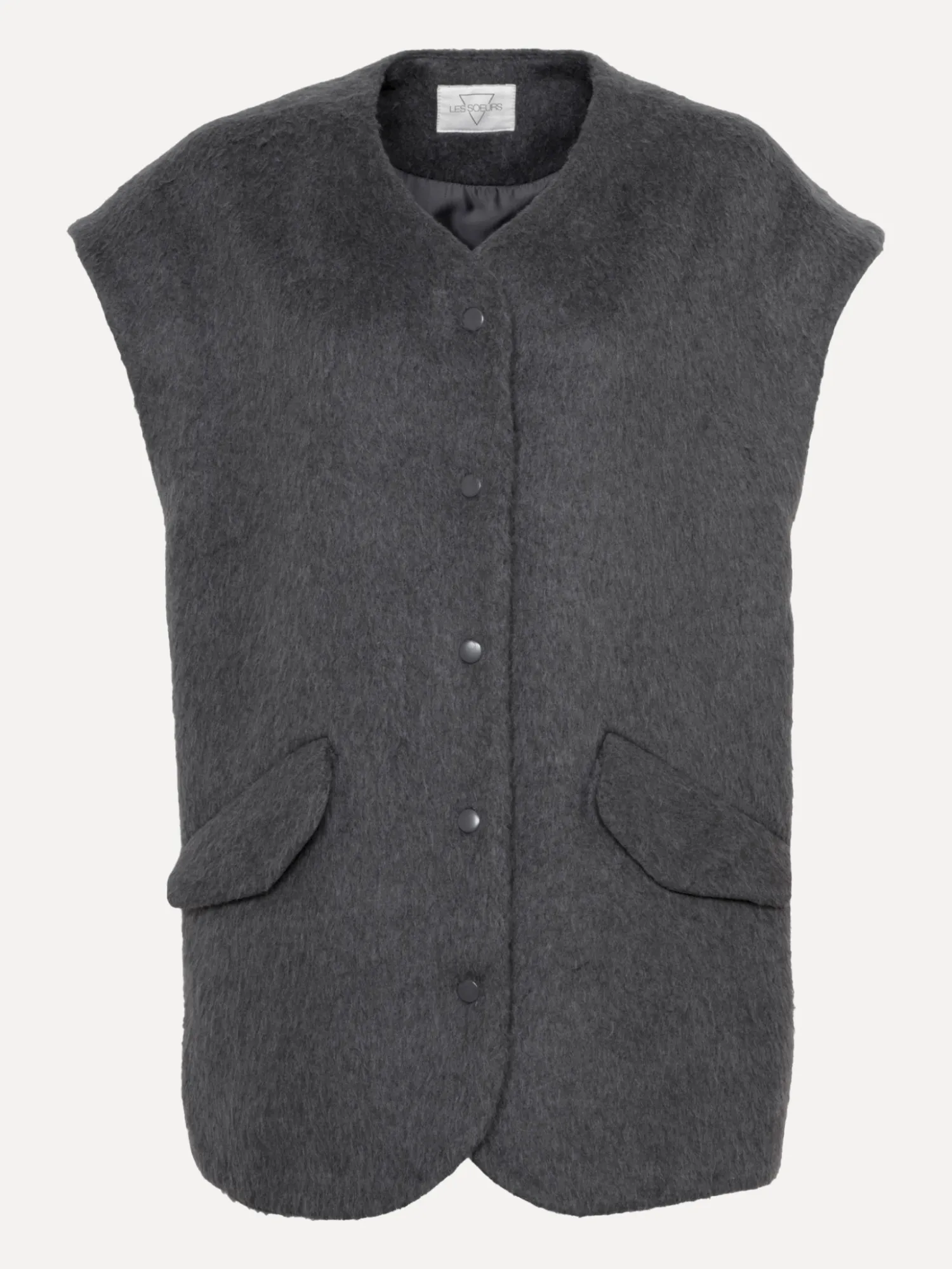 Best Sale Les Soeurs Mouwloos Wollen Vest Ayda Grey