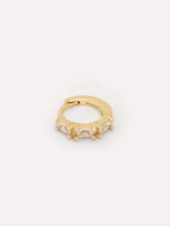 Shop Les Soeurs Oorbel Jeanne Allover Baguette Gold Clear
