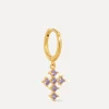 Online Les Soeurs Oorbel Jeanne Cross Gold Purple