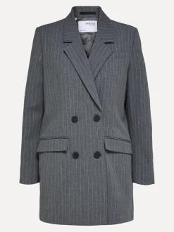 Online Selected Oversized Blazer Myla Medium Grey Melange