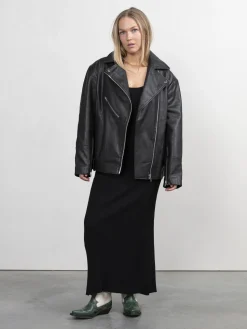 Clearance Edited Oversized Leren Jas Lulia Black