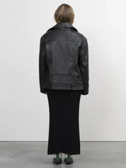 Clearance Edited Oversized Leren Jas Lulia Black