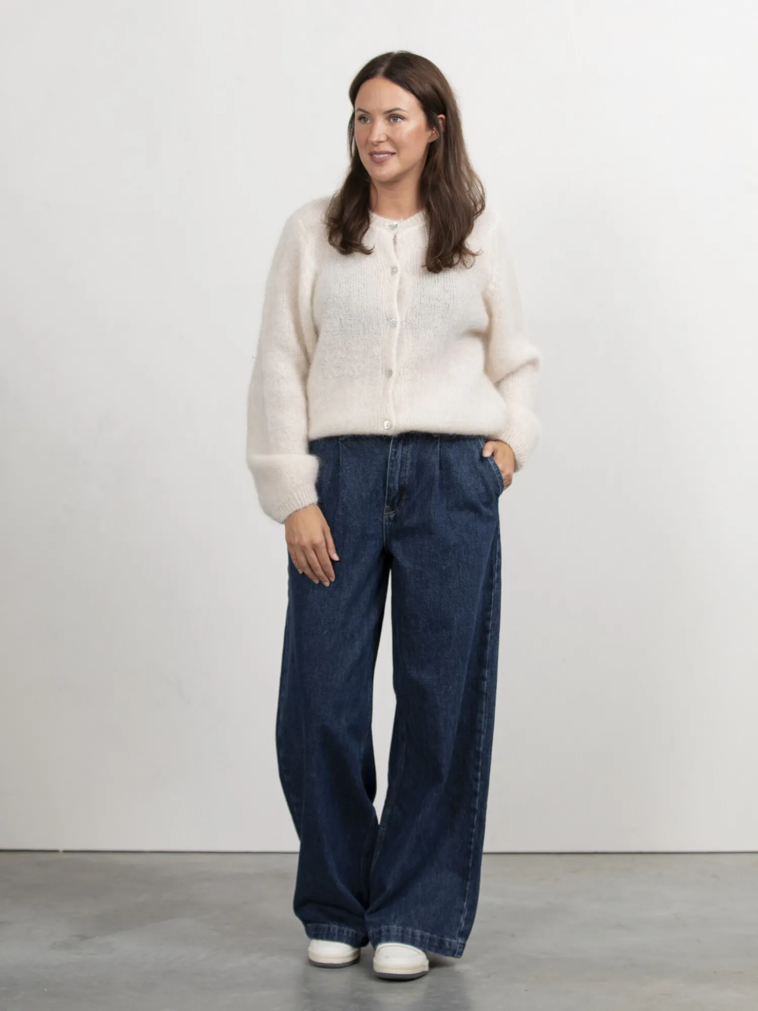 Clearance Les Soeurs Pleated Denim Aras Dark Blue