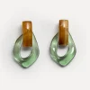 Hot Les Soeurs Resin Oorbellen Set Mya Amber/Green