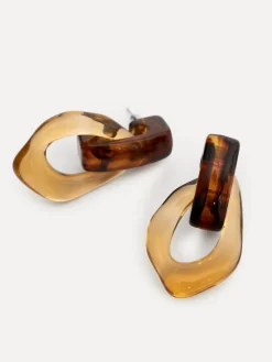Best Les Soeurs Resin Oorbellen Set Mya Brown/Amber