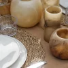 New Les Soeurs Ronde Alabaster Kaarsenhouder (Large) Tabac