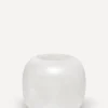 Store Les Soeurs Ronde Alabaster Waxinelichthouder (Medium) White