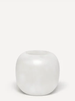 Store Les Soeurs Ronde Alabaster Waxinelichthouder (Medium) White