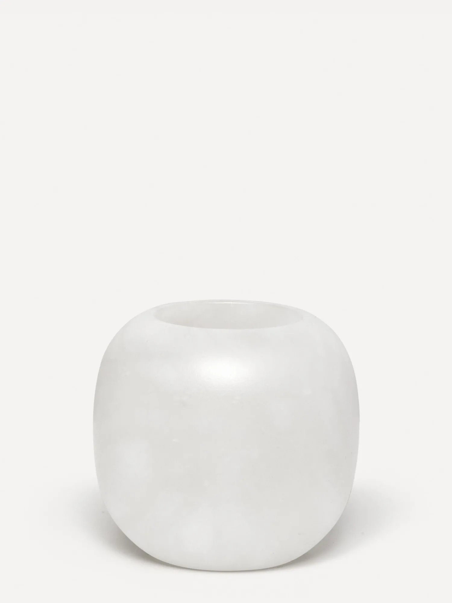 Store Les Soeurs Ronde Alabaster Waxinelichthouder (Medium) White