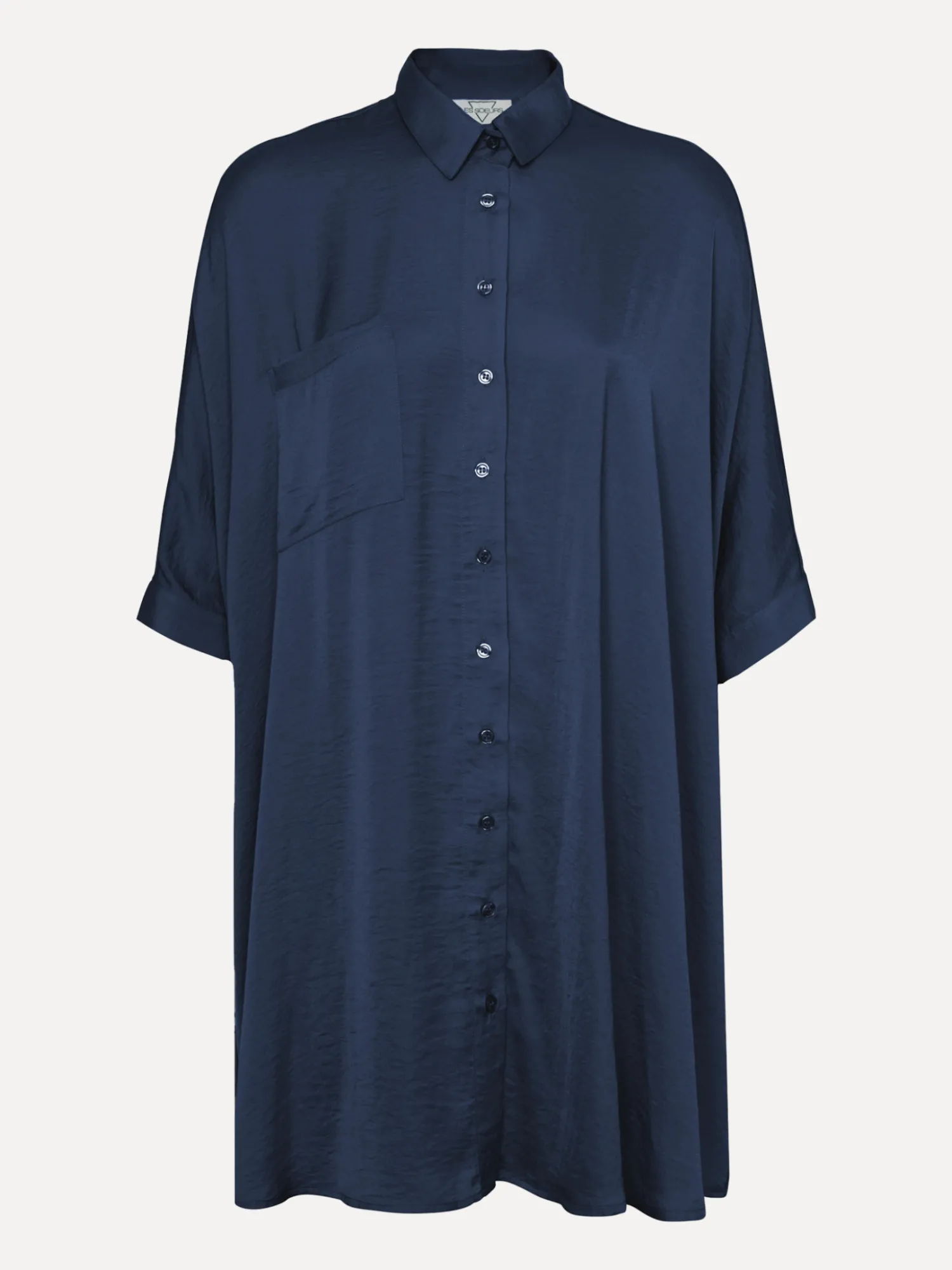 Shop Les Soeurs Satijn Blousejurk Mason Dark Blue