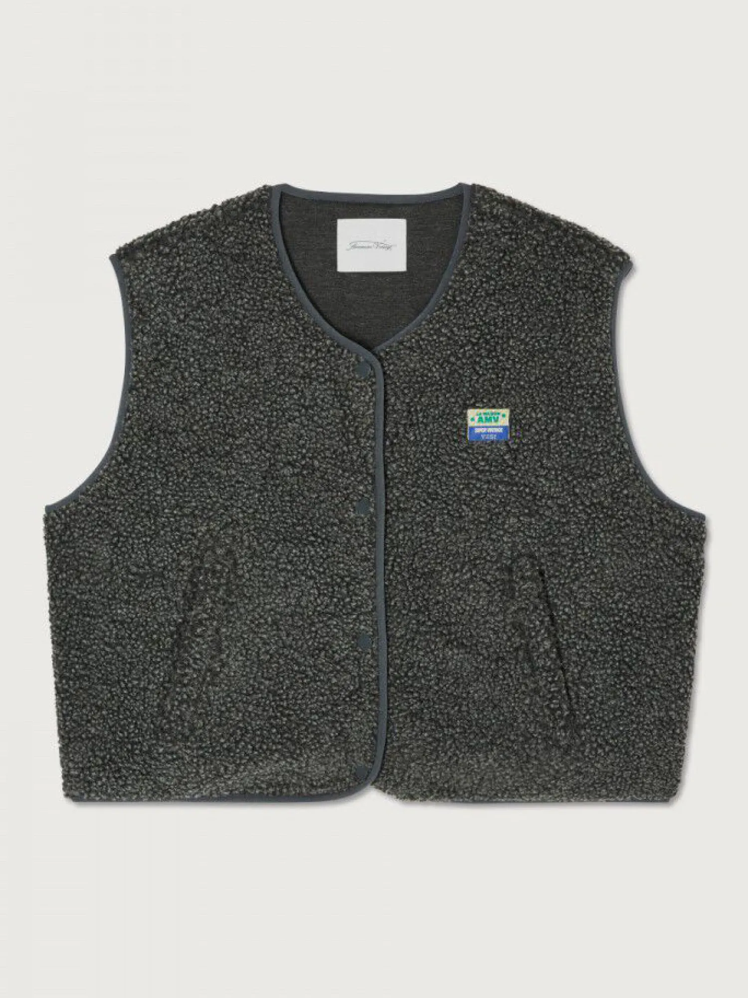 New American Vintage Shearling Vest Hoktown Anthracite Chine