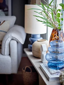 Clearance Bloomingville Tafellamp Fabiola Blue Glass