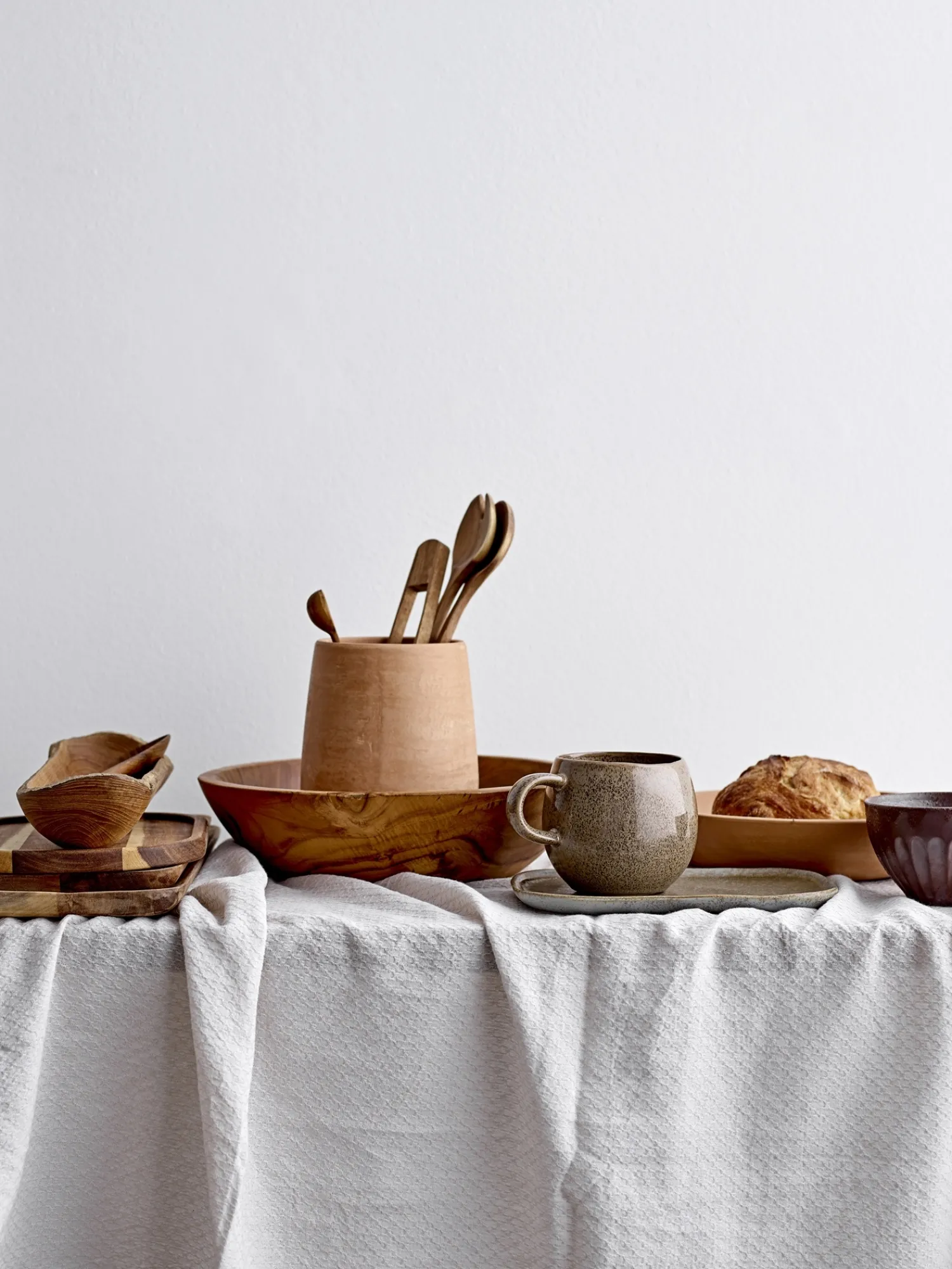 Store Bloomingville Teak Serveerschaal