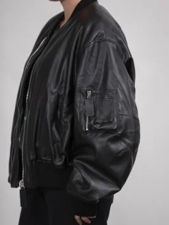 Shop Le Marais Vegan Leren Bomber Noa Black
