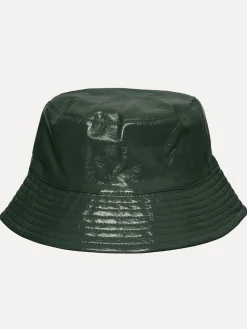 Shop Les Soeurs Vegan Leren Bucket Hat Penny Dark Green