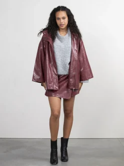 Fashion Les Soeurs Vegan Leren Jas Violet Bordeaux