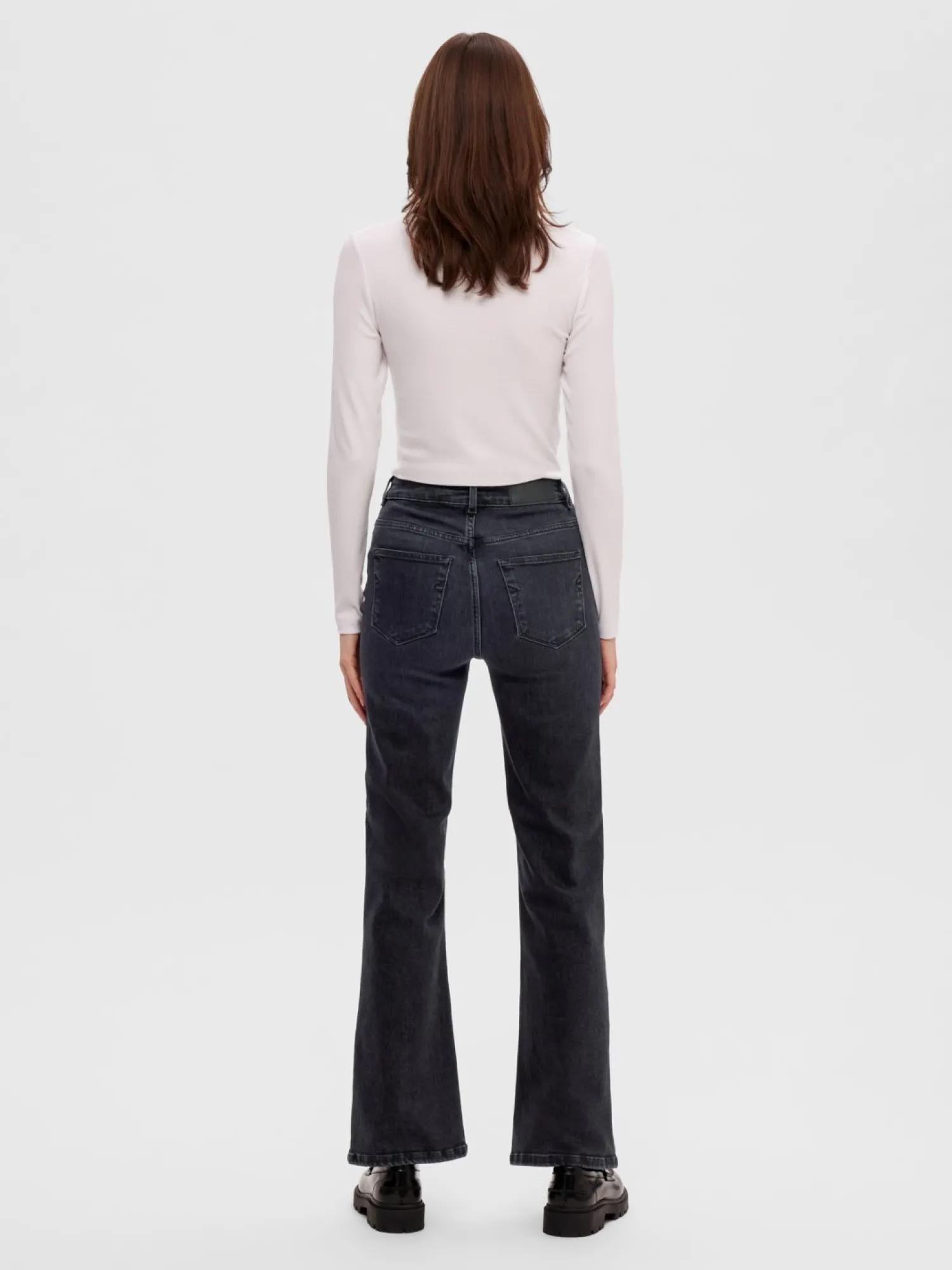 Outlet Selected Vervaagd Bootcut Jeans Tone Black Denim